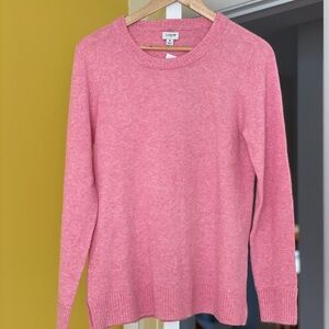 J. Crew Pink Crew Neck Sweater Lightweight Knit